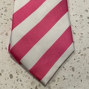 100% Seta Pink & White Silk tie